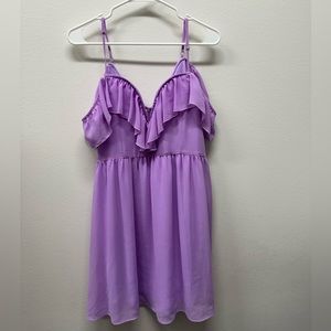 Love Riche - Lavender Off Shoulder Short Drees